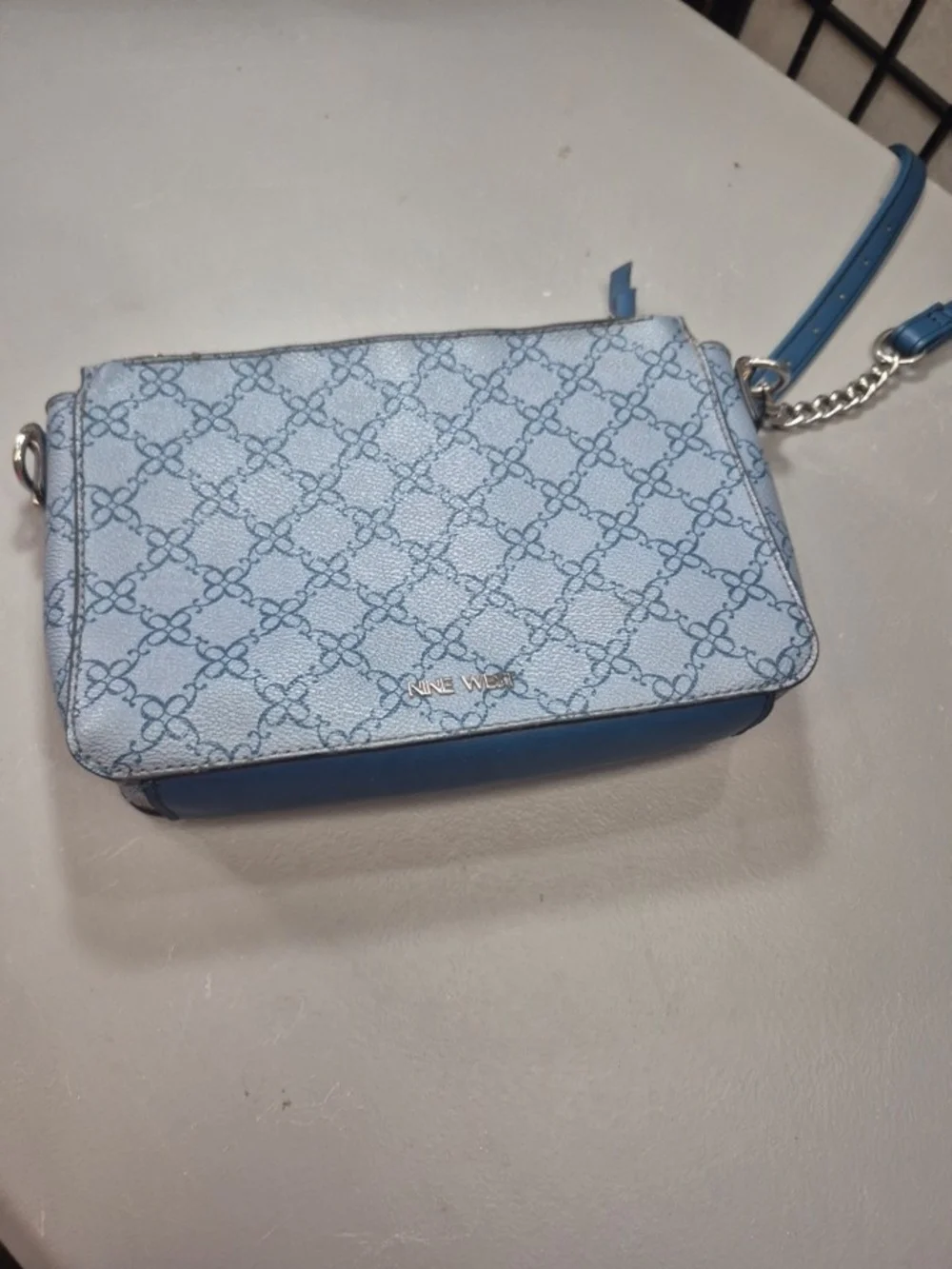 Nine West Colby Blue Patterned Crossbody Bag